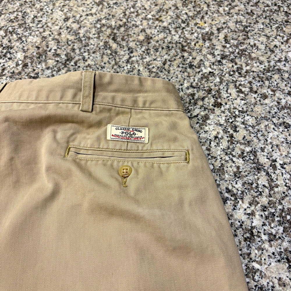 Vintage Polo Ralph Lauren Andrew Chinos Mens 38x29 Khaki Classic Chino Pants